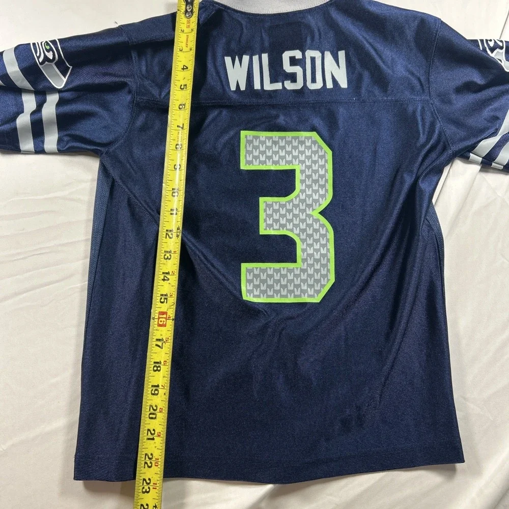 Nike NFL Seattle Seahawks Russell Wilson Jersey Youth Large L Blue Football